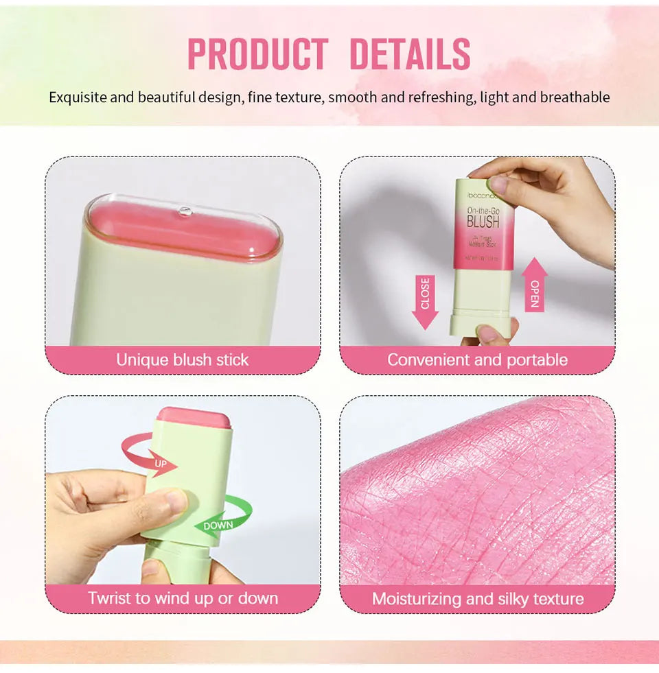 Temperature Change 3-in-1 Cheek Lip Tinted pixiBlush Stick Temperature Change Blush Makeup Products Cosmetic Palette Stick Face