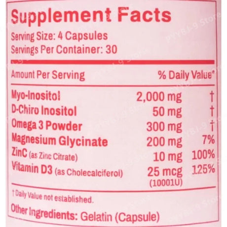Inositol 40:1 Women's Daily Wellness Supplement Myo & D-Chiro Inositol with Omega 3 Vitamin D3 Zinc Magnesium Daily Nutrition