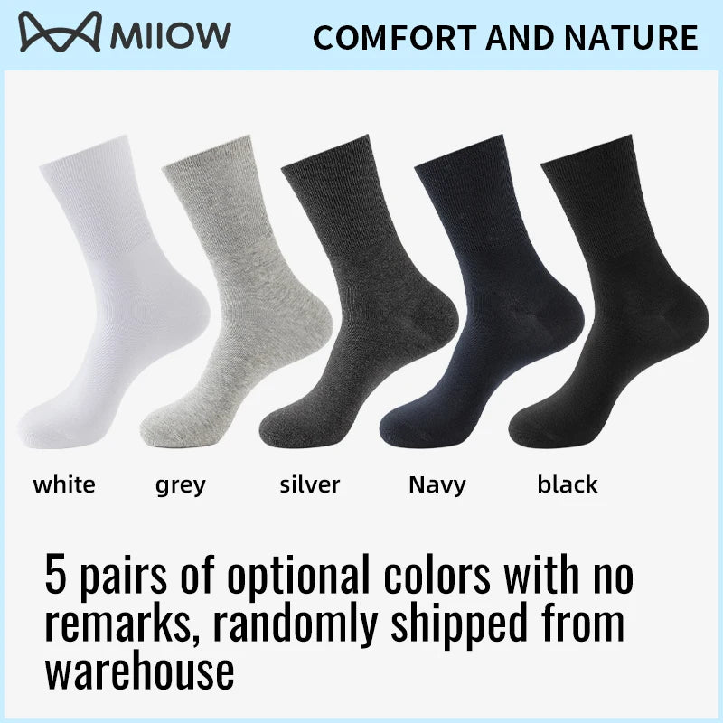 MiiOW Big Size Sock Men Pure Cotton Sock Anti Odor Fat Feet Elastic Widened Loose Sock Compression Sock Elderly Non-Binding Sock
