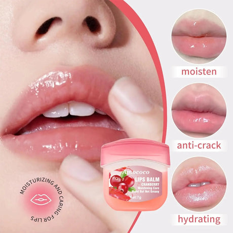Amococo 7gx8pcs Strawberry Lip Balm Set Moisturizing Lip Mask Gift Box Care Treatment Nourishing Hydrating for Dry Lips Christmas Valentine Gift
