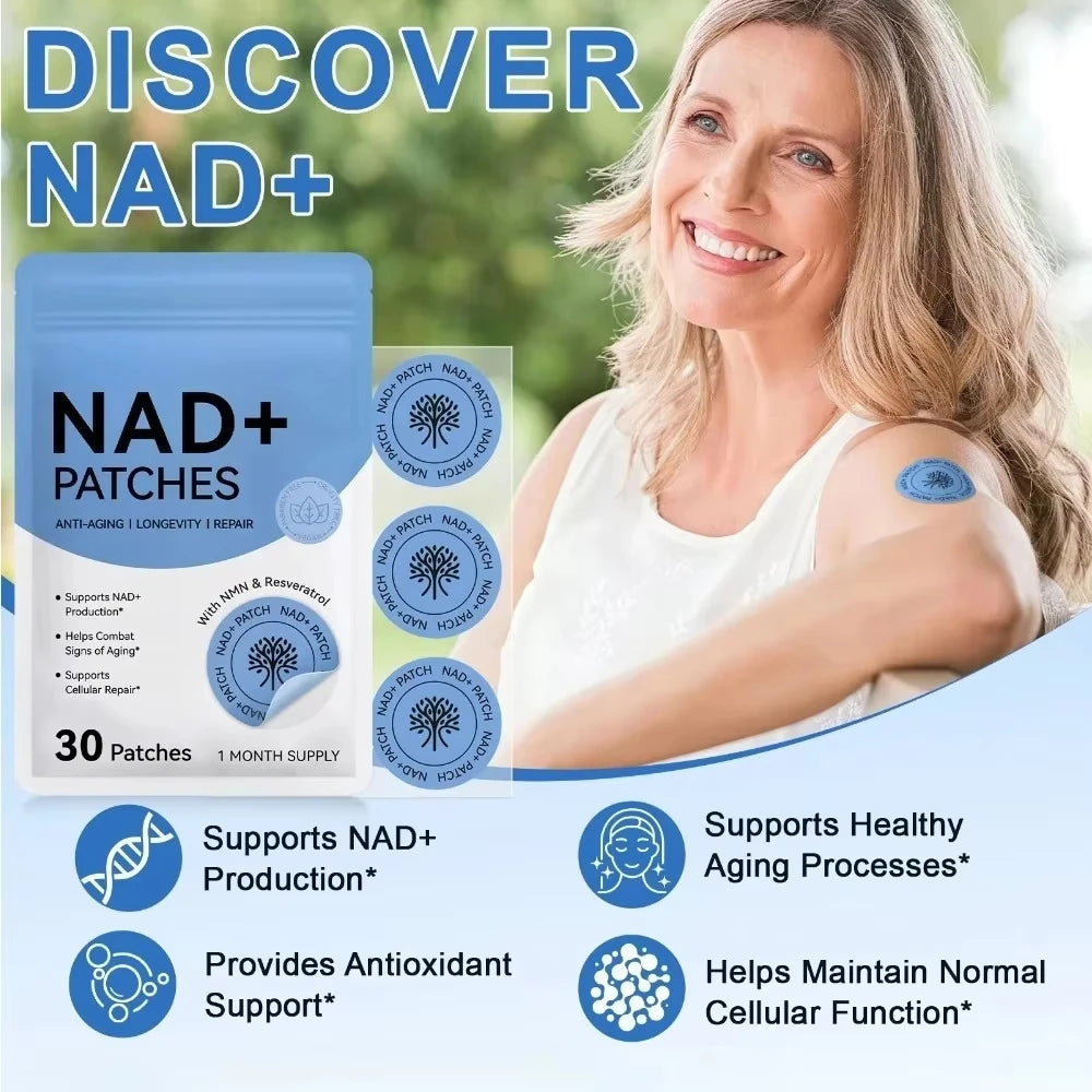 30PCS NAD+ Body Management Patch Easy To Use Skin Friendly Daily Body Care Support Sticker For Daily Wellness Use