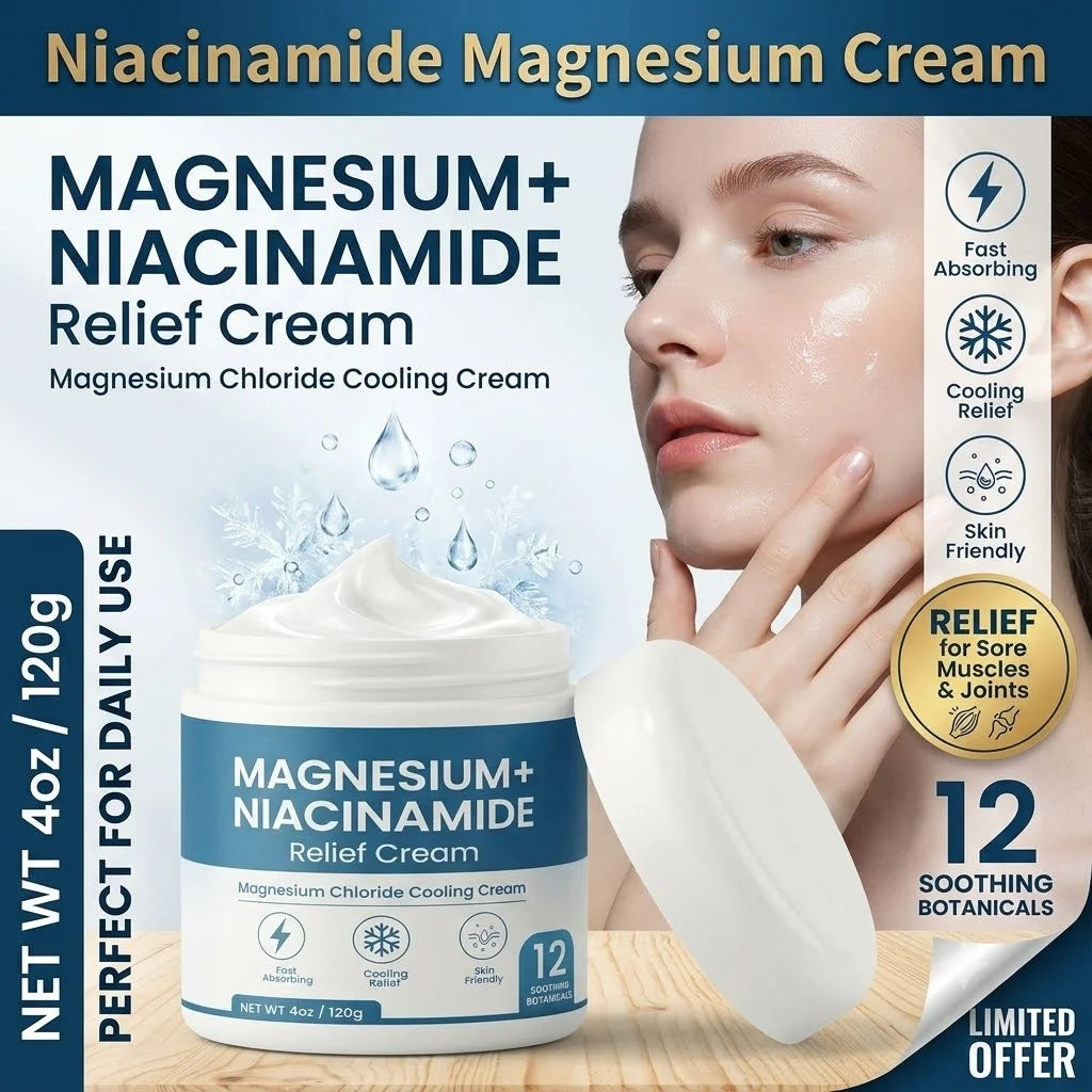 120g Niacinamide Magnesium Chloride Relief Cream Cooling Body Moisturizer Brightening Repair Skin Barrier Dryness Lotion Care