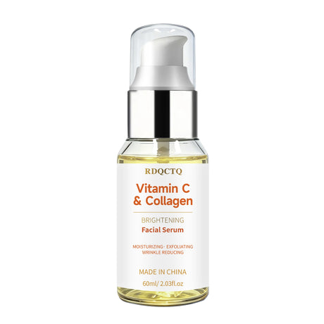 Facial Serum | Vitamin C & Collagen Infused Daily Skin Care Serum, Hydrating & Gentle Exfoliating Facial Treatment for All Skin