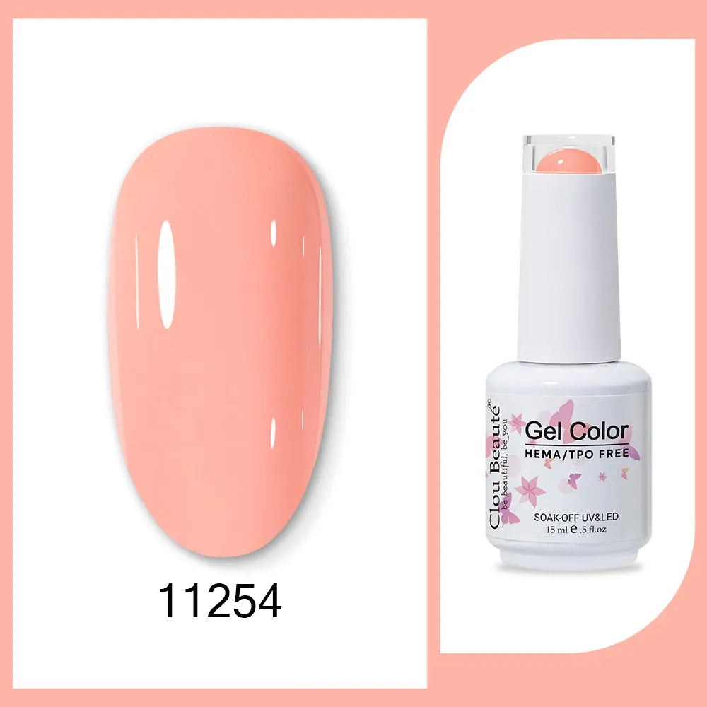 Clou Beaute Gel Color Hema TPO Free 15ml Gel Nail Varnish Soak Off UV Gel Polish Nail Art Manicure Lacquer Nail Art Jelly Gel