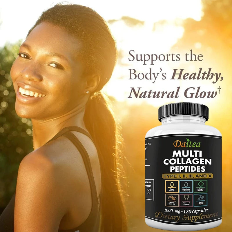 High Strength Multi-Collagen Complex Capsules – Hydrolyzed Peptides for Skin, Hair, Nails & Joints – Grass-Fed, Non-GMO