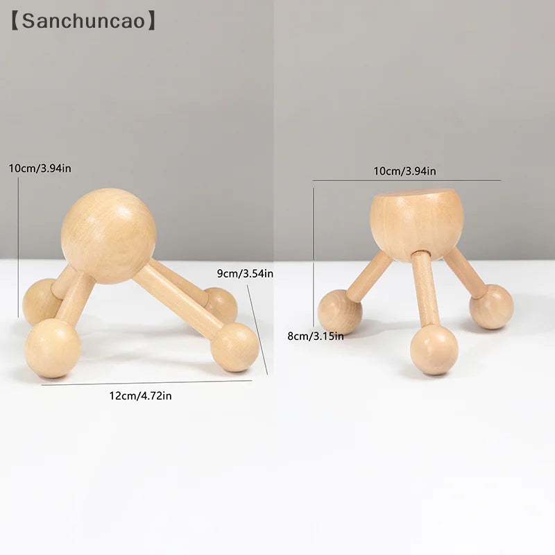 1 Pcs Neck Back 3/4-Leg Massage Roller Wooden Head Scalp Massager Octopus Claws Relax SPA Tools For Hair Growth Stress Relief