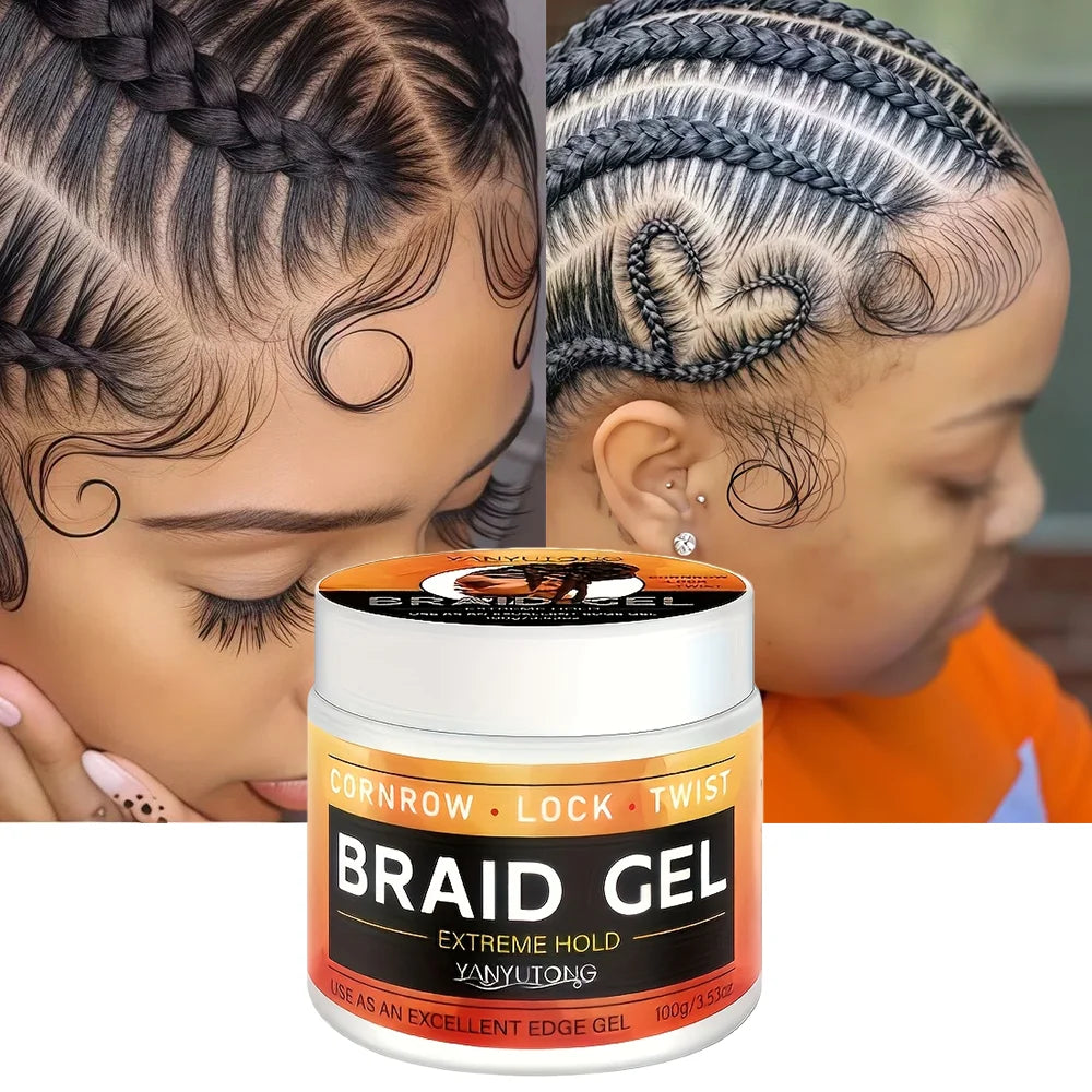 Styling Braiding Gel Wax Carbomer Long Lasting Strong Hold Pomade Anti-Frizz Smooth Hair Finishing Shaping Hair Edge Control