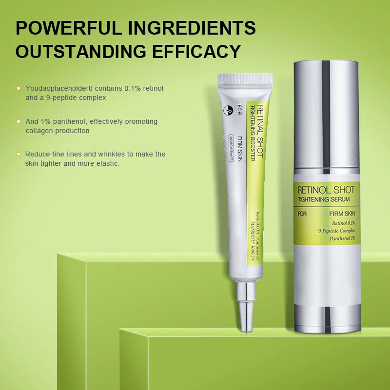 Korean Vita A Retinol Firming Serum Eye Cream Set Tightening Booster Deeply Moisturizing Pore Shrink Dark Circles Repair Serum