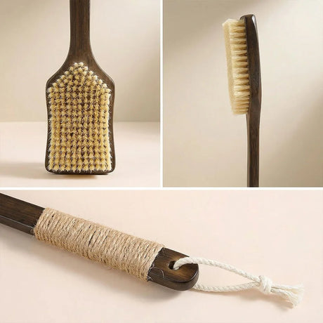 55cm/45cm Back Scrubber for Shower with Curved Long Handle,Wet&Dry Brushing Body Brush,Back Scrubber Bath Tool for Men & Women