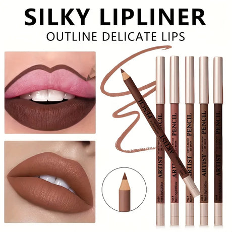 6pcs/Set Lip Liner Set & Long Lasting Matte Waterproof Lipstick Lipliner Lipstick Set Women Lips Makeup Cosmetics