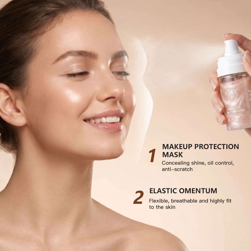 Luminous Setting Spray Smudge-resistant Quick-drying Non-sticky Long Lasting Locks Makeup Luminous Dewy Finish Setting Spray