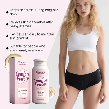 Comfort Powder All over Body Powder for Summer Instantly Dry Sweat-Wicking Skin-Soothing Reduces Friction Refreshing Skin Care