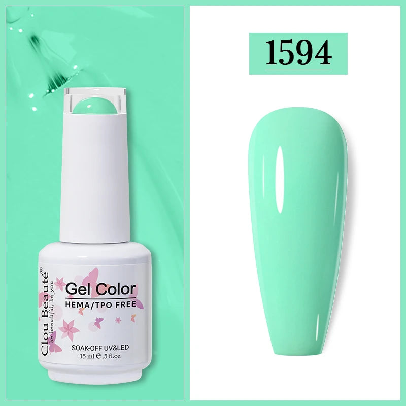 Clou Beaute Gel Nail Polish Neon Brown Royal Blue Red Green Pastal Nude Nail Art Varnishes Gel Lacquer HEMA/TPO FREE UV Gel Nail
