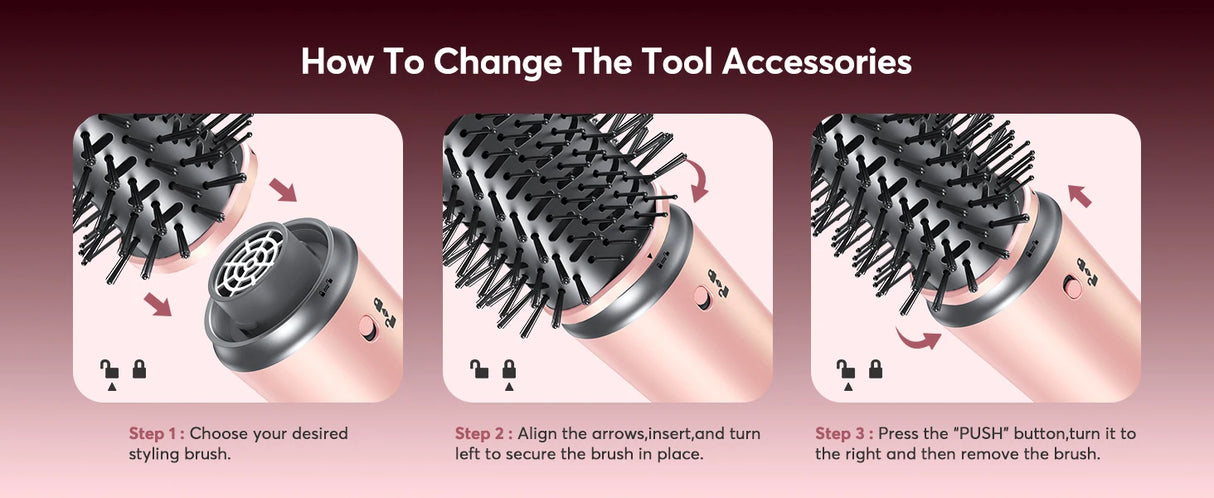 5 in 1 Air Wrap Hair Styler Frizz-Free Auto Wrap Curler, High-Speed Hair Dryer, Straightening & & Blow Dryer Brush for Styling