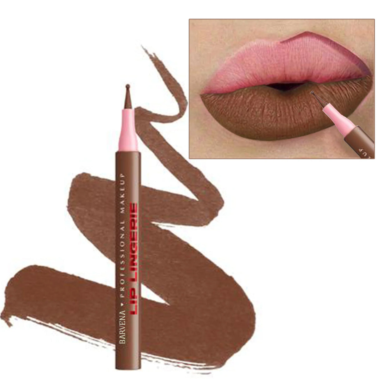 Matte Lip Liner Pencil Waterproof Smooth Application Smudge-Proof Moisturising Highly Pigmented 6 Colors Lip Contouring Makeup