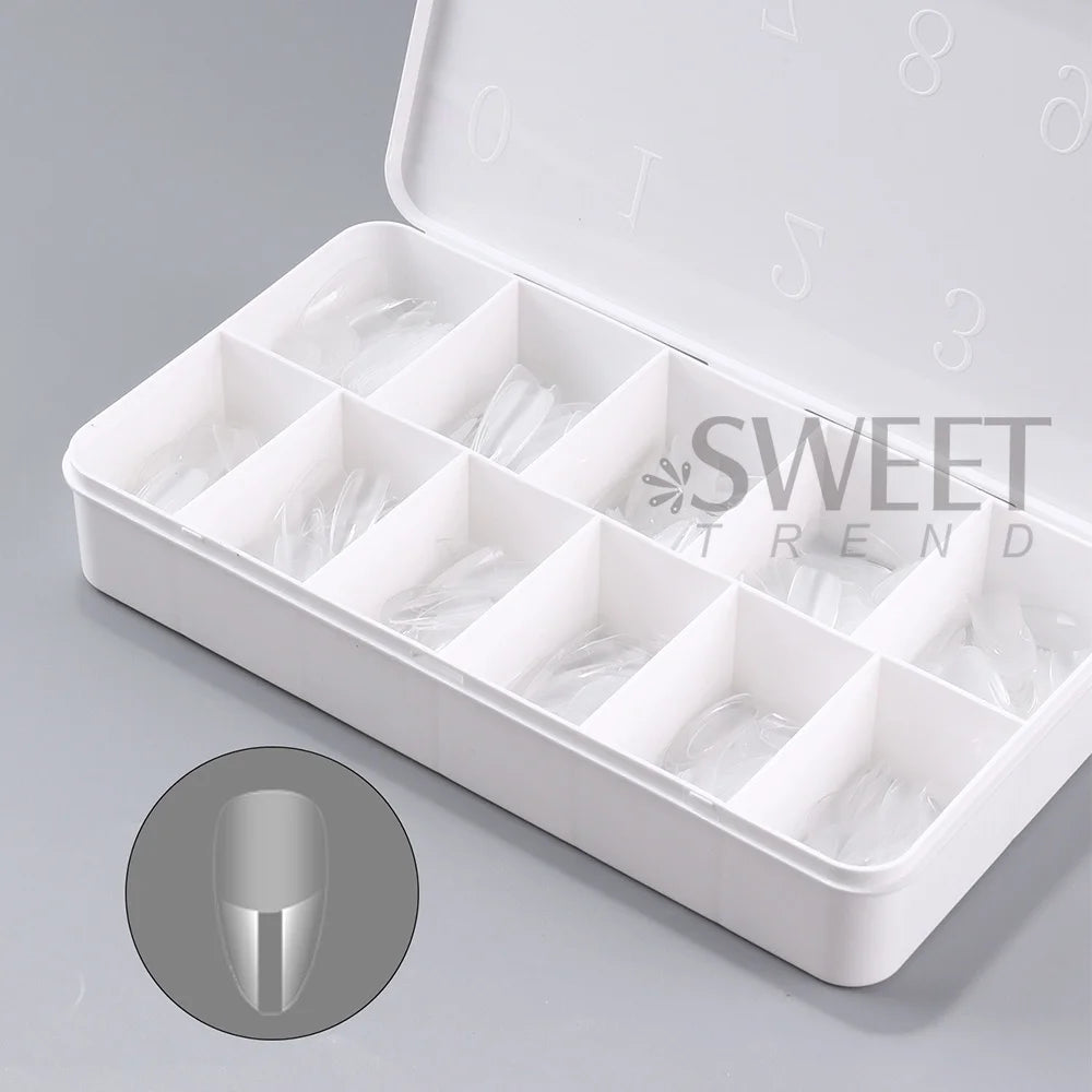 550pcs Soft Gel Nail Tips Medium Short Almond Coffin Full Cover Matte Extension Tool Acrylic Press on Nail French Manicure Decor