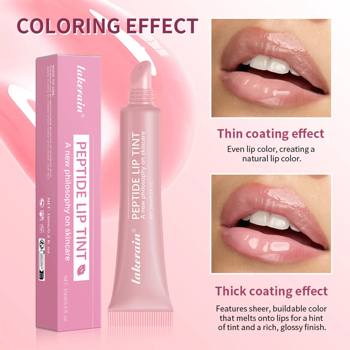 10ml Peptide Lip Mask Gel Moisturizing Lip Treatment Soften Dry Flaky Lips Lipstick Base Primer Nourishing Lip Cream Daily Lip Care Cosmetic For Women Girls