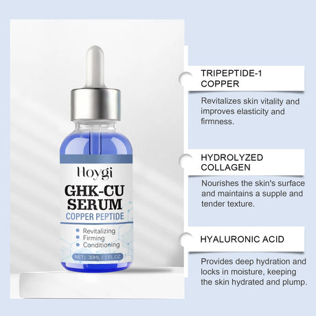 30ml Copper Peptide Serum GHK-Cu Face Firming Lifting Fade Fine Lines Shrink Pores Barrier Repair Hyaluronic Acid Moisturizer