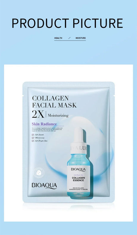20pcs/5pcs Centella Collagen Face Mask VC Moisturizing Refreshing Sheet Masks Hyaluronic Acid Facial Mask Skin Care Products