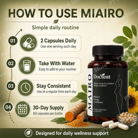 Women Menopause Daily Wellness Supplement Synbiotic Moringa Turmeric Botanical Blend Balance Energy Confidence 60 Capsules
