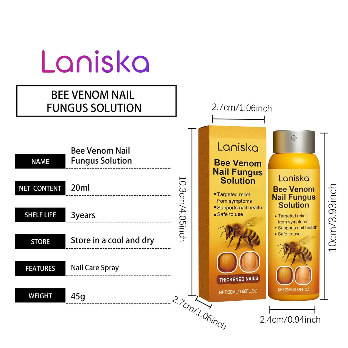 Nail Care Spray: Gentle Daily Care for Hands, Feet and Dry Nail Surfaces, Deeply Cleanses, Moisturizes and Nourishes Nails