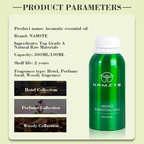 NAMSTE 500ml luxury Essential Oils Pure Natural for Diffuser humidifier Aromatherapy Jasmine Orchid Aroma Oil perfume spray