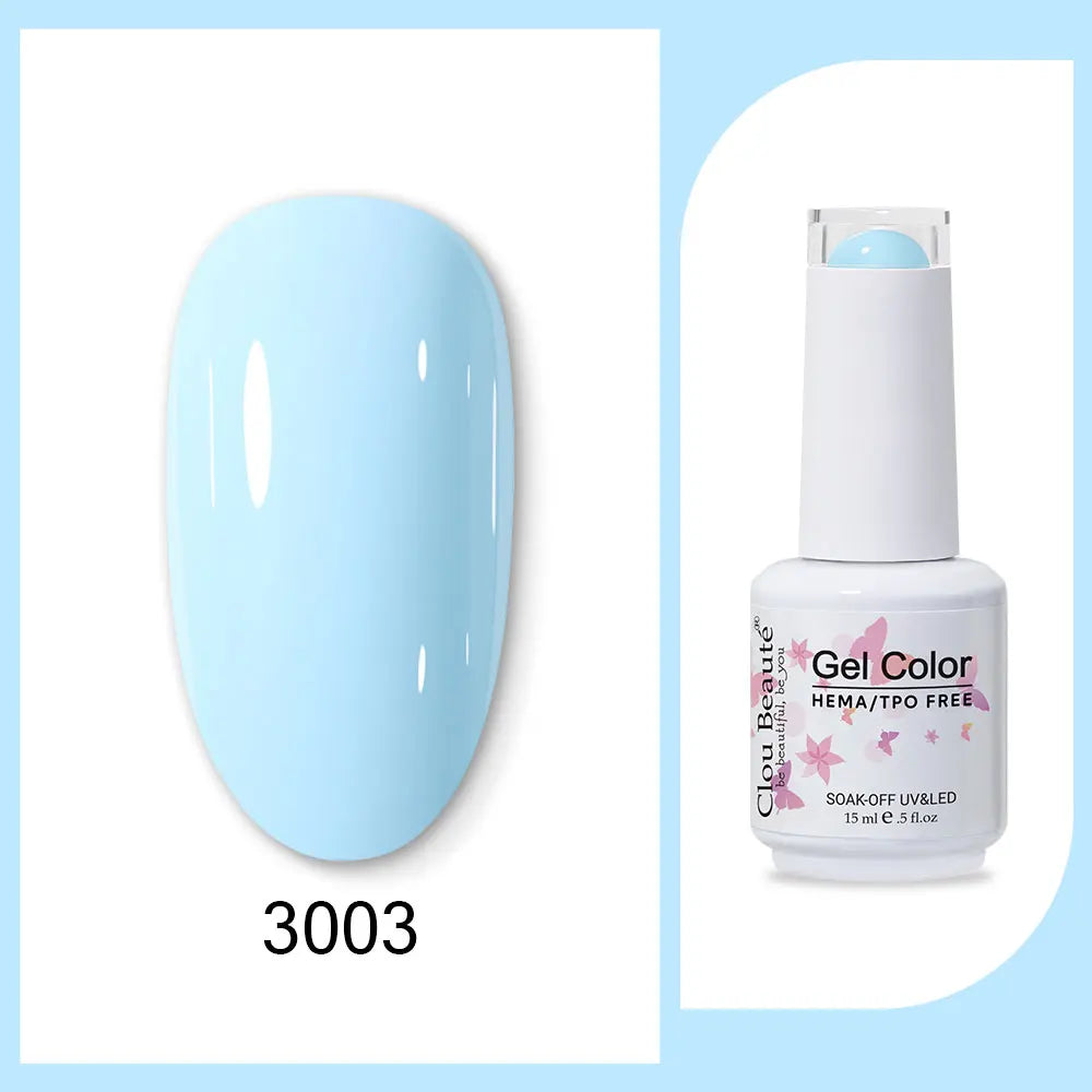 Clou Beaute Gel Color Hema TPO Free 15ml Gel Nail Varnish Soak Off UV Gel Polish Nail Art Manicure Lacquer Nail Art Jelly Gel