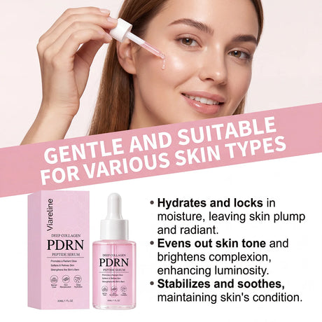 Collagen PDRN Peptide Serum For Barrier Repair Hydrating Revitalizing Anti Aging Formula Brightening Face Glow Treatment Essence