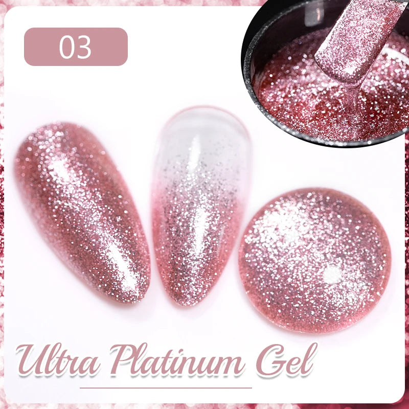 PUENTE 7.5ML Nude Shade Moonlight Cat Magnetic Gel Nail Polish Ultra-Bright Cat Eye Soak Off UV Semi-Permanent Varnish Manicure