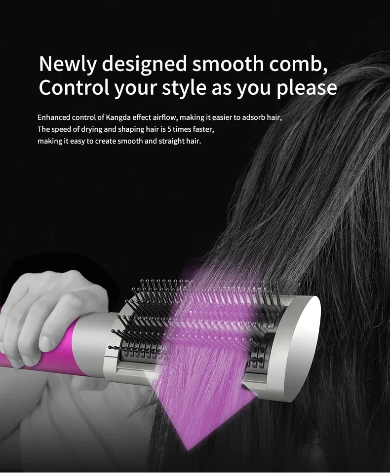 TINSOL 7 in 1 Multi-Function Hair Dryer & Styling Tool Automatic Curling Set 1300W Straightener Professional Salon Hair Dryer