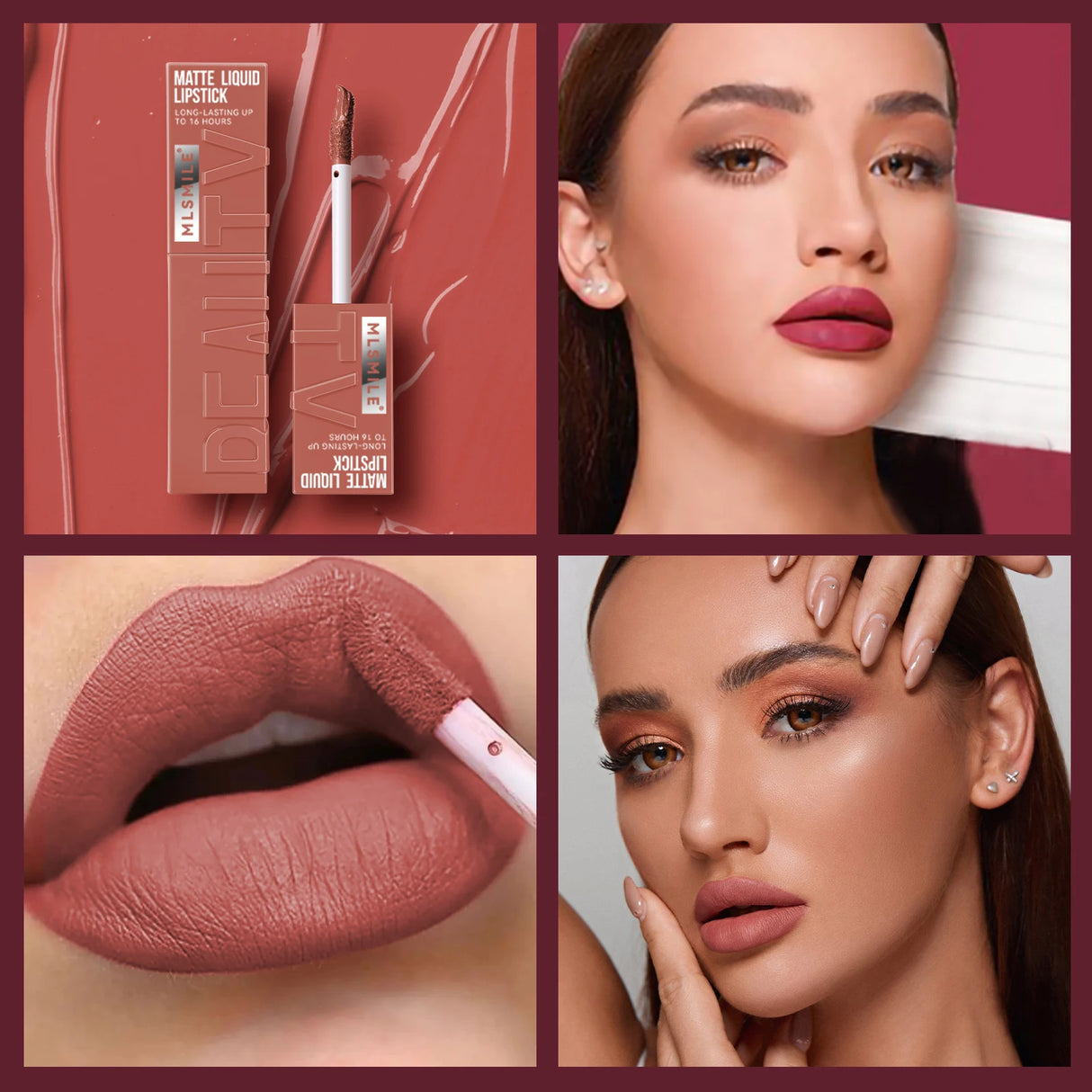 6 Colors of Long-Lasting Velvet Liquid Lipstick with Matte Texture Waterproof Non-Stick Cup Professional Lip Makeup Products