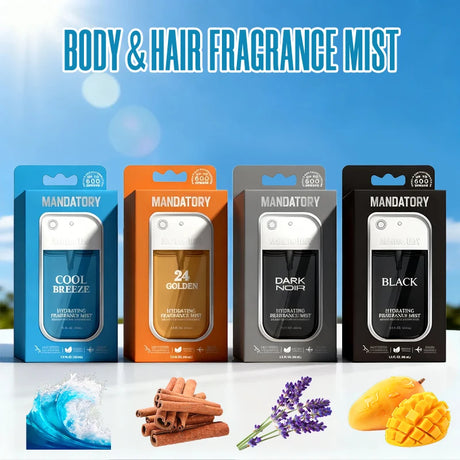 BODY & HAIR FRAGRANGE MIST For Men, 8 Differect Scent Perfume Spray, Long-Lasting Fragrance, Perfect For Dates, Parties & Gift,