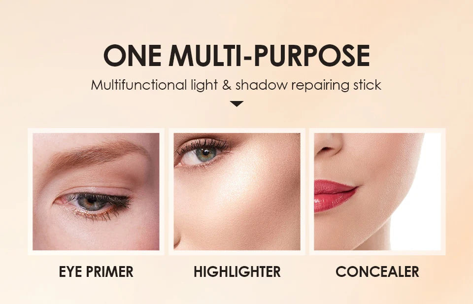 O.TWO.O Double Head Contour Concealer Stick Waterproof Matte Finish Brighten Highlighters Contouring Pen For Face Makeup