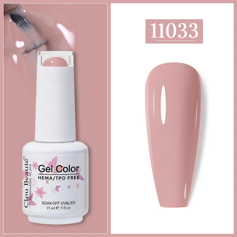 Clou Beaute Gel Nail Polish Neon Brown Royal Blue Red Green Pastal Nude Nail Art Varnishes Gel Lacquer HEMA/TPO FREE UV Gel Nail