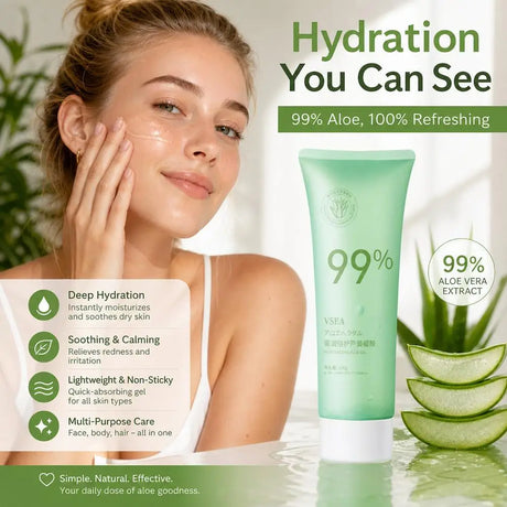 Aloe Vera Gel Moisturizing Face Body Cream Sunburn Repair Hydrating Soothing After Sun Acne Treatment Sensitive Skin Care