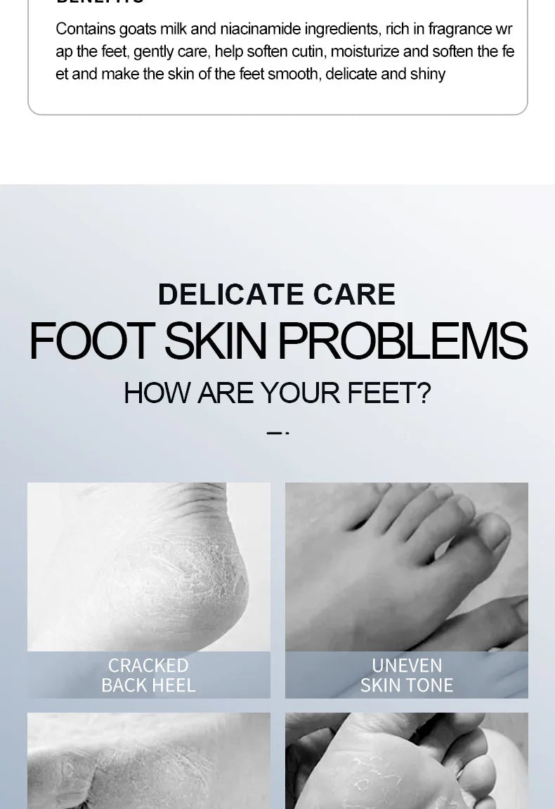 SADOER Exfoliating Feet Mask Exfoliating Foot Peel Mask Socks Pedicure Peeling Dead Skin Remover Feet Mask Peel Moisturizing