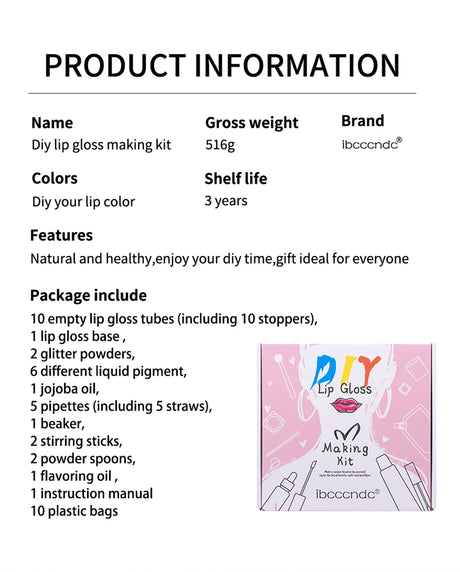 DIY Lip Gloss Making Kit Moisturizing Lip Gloss Base Diy Raw Material Tool Kit Shiny Glitter Lip Tints Glaze Handmade Cosmetic