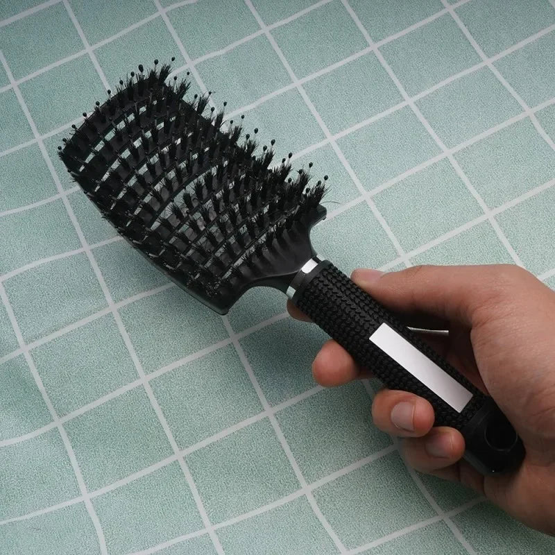 Hair Brush Exfoliating Hair Brush Bristle Women's Wet Curly Hair Comb Salon Hair Styling Tool,Special for Real Hair Wigs