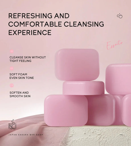 LAIKOU Sakura Facial Body Whitening Soap Reduces Acne Dark Spot Deep Cleaning Cutin For Face Body Skin Care 90g 