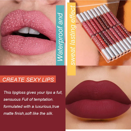 4pcs/10pcs/set Nude Lip Gloss Matte Velvet Lipstick Waterproof Long-lasting Liquid Lipstick Women Moist Lip Tint