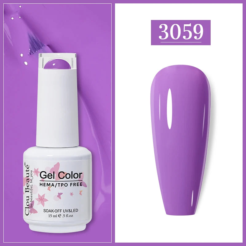 Clou Beaute Gel Nail Polish Neon Brown Royal Blue Red Green Pastal Nude Nail Art Varnishes Gel Lacquer HEMA/TPO FREE UV Gel Nail