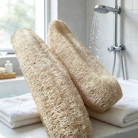 Natural Loofah Multi-Purpose Eco-Friendly Body Shower Sponge Home Cleaning Brush Exfoliating for Skin Tough on Stain Bathroom