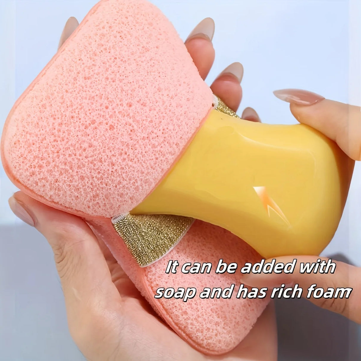 1 Pack Elastic Soap Dish with Loofah Bath Sponge, Non‑Slip Exfoliating Storage Holder, Adjustable Lanyard for Bathtub & Shower,