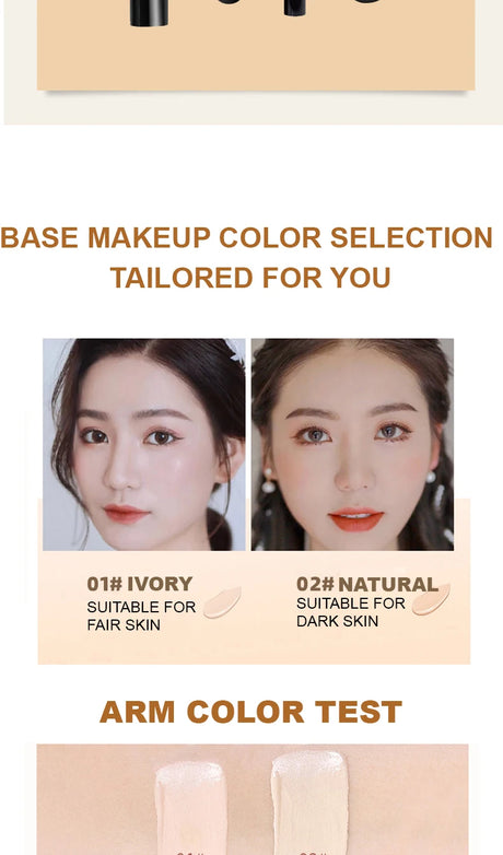 Ocheal BB Cream Air Cushion Compact Make Up Foundation Concealer Cream for Face Cosmetics Makeup Mushroom Head Puff