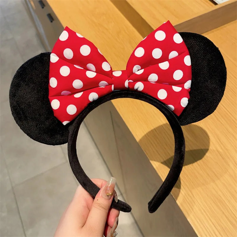 Mouse Ears Headband Girls Polka Dot Bow Sparkling Cartoon Hairdband Holiday Party Travel Hair Accessories Festival Party