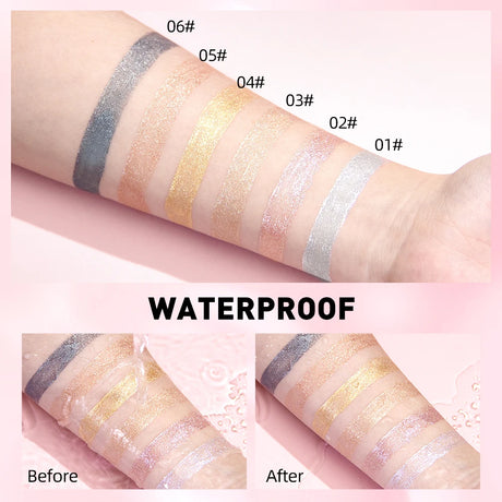 QIBEST Metallic Glitter Liquid Lipstick Makeup Waterproof Lip Gloss Long-lasting Shimmer Metal Diamond Lip Glaze Tint Charming