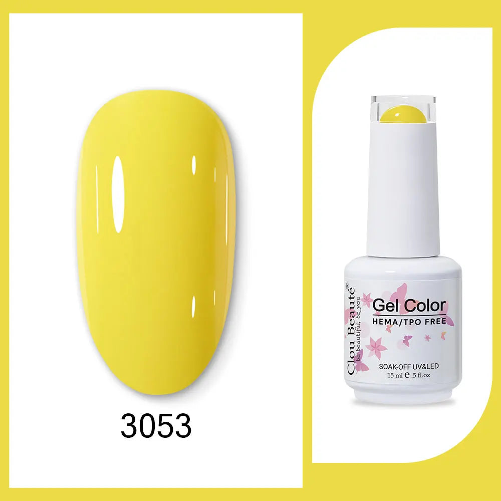 Clou Beaute Gel Color Hema TPO Free 15ml Gel Nail Varnish Soak Off UV Gel Polish Nail Art Manicure Lacquer Nail Art Jelly Gel