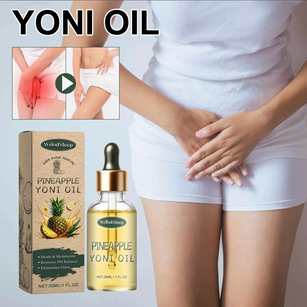 30ml Intimate Care Essential Oil Soothing Moisturizing Deodorizing Relief Dryness Reduce Discomfort Gentle Private Skin Care