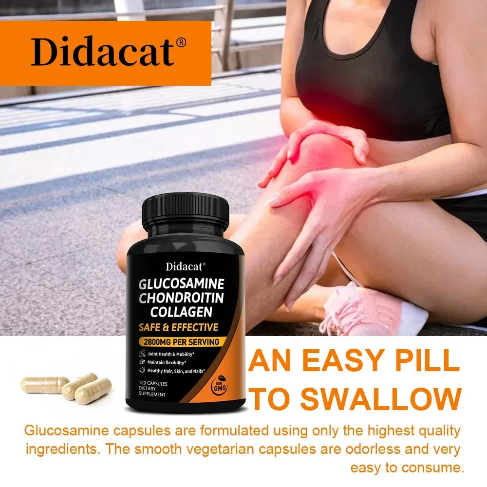 Chondroitin Glucosamine Collagen Capsules for Knee, Joint Health, Bone Quickly Nutrition Supplement