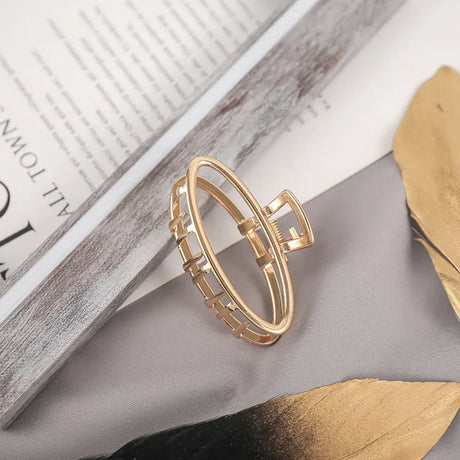 New Fashion Simple Hair Clip Mini Metal Hair Claw Non Slip Hollow Gold Geometric Barrettes Sweet Daily Hair Accessories